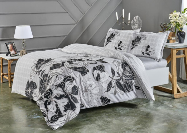 Crown Double Satin Bed Linen Set Sharon Grey - 4