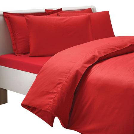 Crown Double Satin Bedding Set Basic Red - 1