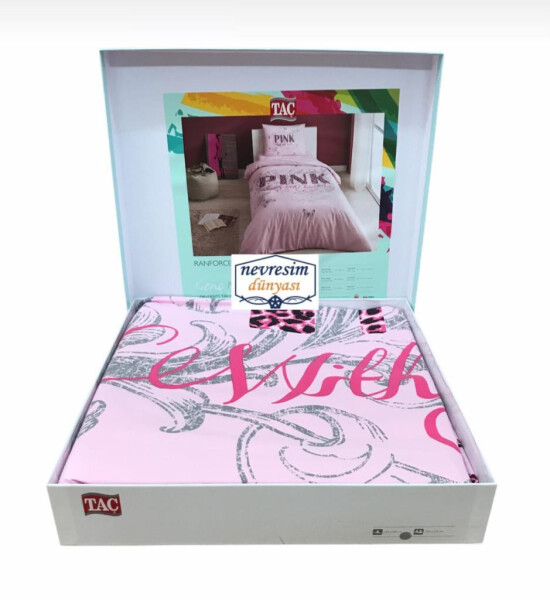 Crown Ranforce Double Bed Duvet Set Pink - 4