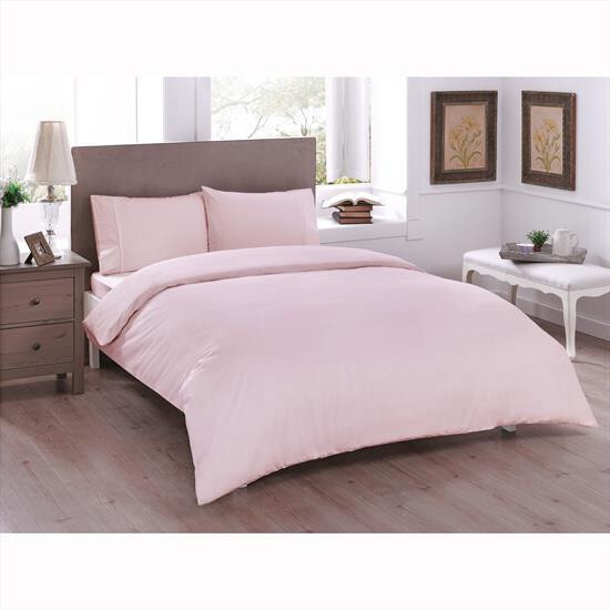 Crown Ranforce Double Bed Linen Set Basic Light Pink - 2