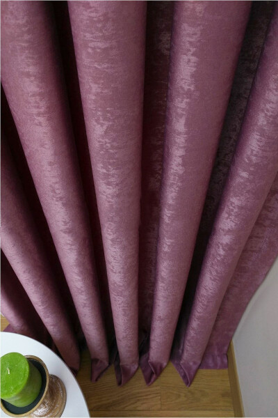 Crown Rose Plain Pleated Soft Background Curtain 1/3 Tight Pleat Single Wing - 7