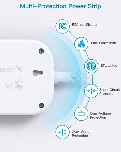 Cruise Ship Essentials, Travel Power Strip with USB C, Flat Plug Extension Cord with 3 Outlets 4 USB Ports(2 USB C), 5 ft Desk Wall Outlet Extender, Non Surge Protector for Cruise, Dorm Room, ETL - 7