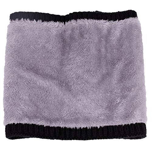 CRUOXIBB Women Winter Neck Warmer Gaiter Double-Layer Soft Fleece Lined Thick Knit Circle Scarf Windproof - 3