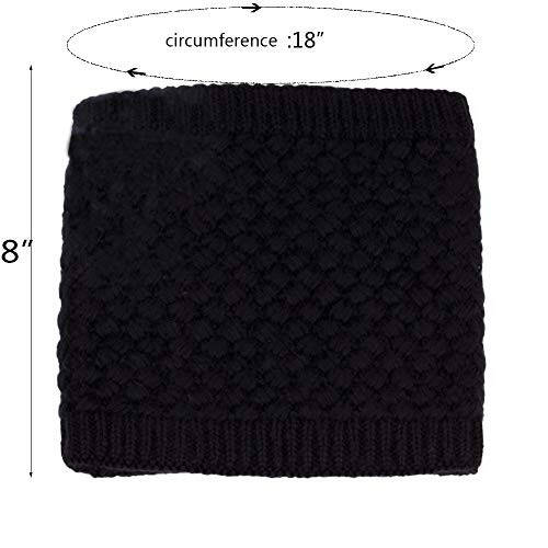 CRUOXIBB Women Winter Neck Warmer Gaiter Double-Layer Soft Fleece Lined Thick Knit Circle Scarf Windproof - 5