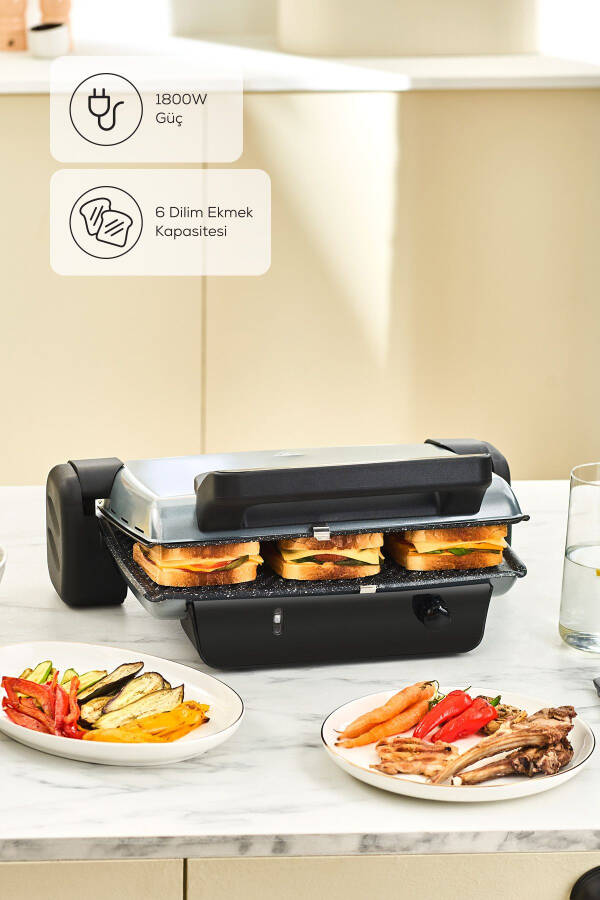 Crust Grill Toast Grill and Toaster 6 Slice Anthracite - 9