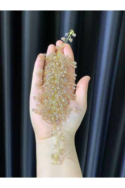 Crystal Beaded Bridal Wedding Henna Engagement Nikah Crown - 4