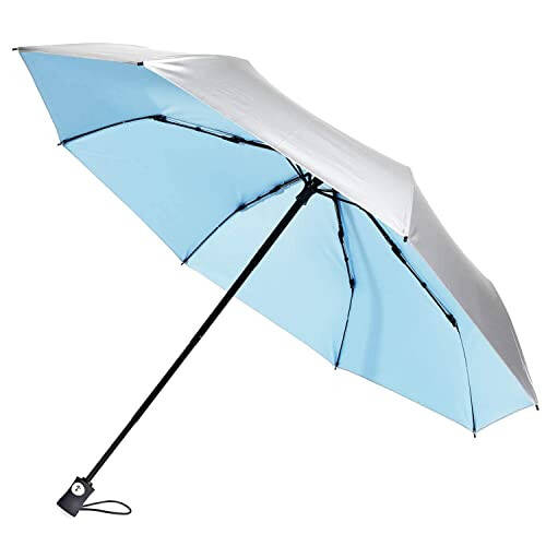 Cuby UV Sun Umbrella Compact Folding Travel Umbrella Auto Open and Close for Windproof, Rainproof & 99% UV Protection Parasol with Black Anti-UV Coating - 13