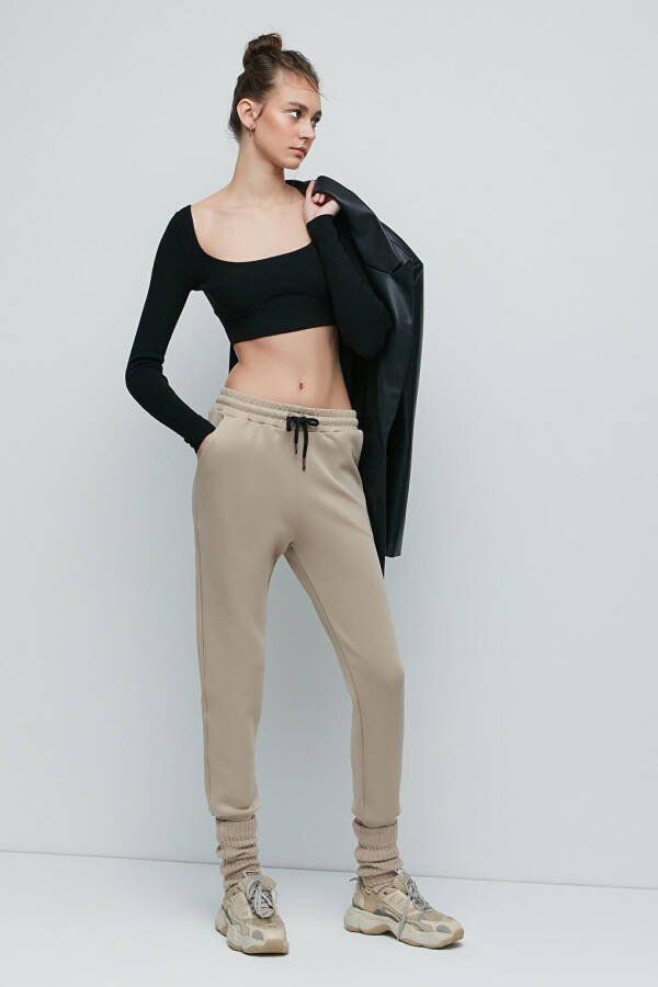 Cuffed Track Pants 803 Stone - 1