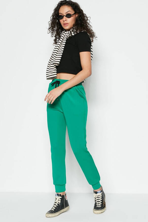 Cuffed Tracksuit Bottoms 803 Green - 1