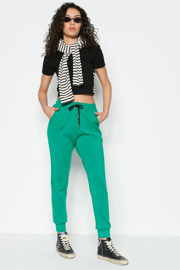 Cuffed Tracksuit Bottoms 803 Green - 2