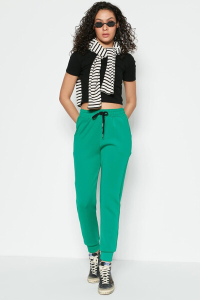 Cuffed Tracksuit Bottoms 803 Green - 4