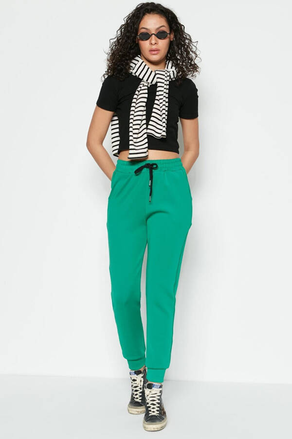 Cuffed Tracksuit Bottoms 803 Green - 4