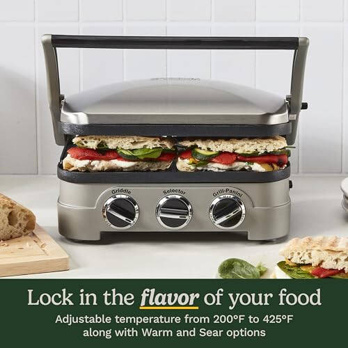 Cuisinart Panini Press, Stainless Steel Griddler, Sandwich Maker & More, 5-IN-1, GR-4NP1 - 2