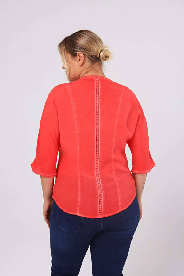 Cupped Plus Size Washable Shirt Coral - 14