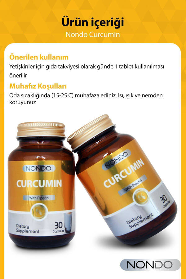 Curcumin Zerdaçal Ekstresi 30 Kapsül (KURKUMİN, PİPERİN) - 2