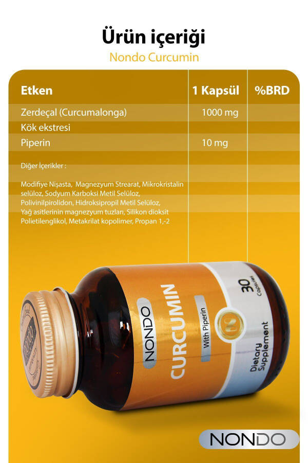 Curcumin Zerdaçal Ekstresi 30 Kapsül (KURKUMİN, PİPERİN) - 4