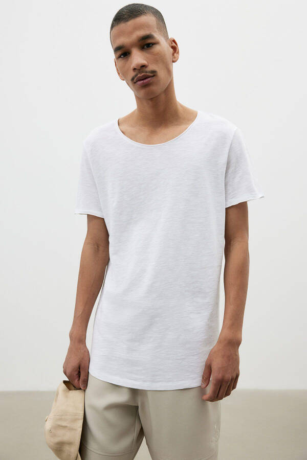 Curved hem t-shirt - 2