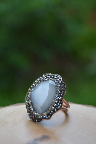 Custom Design Cat's Eye Stone Adjustable Women's Ring - 1