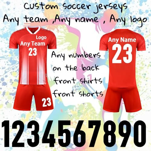 Custom Jersey Soccer with any Logo Name Number Youth Mens Soccer Jersey Soccer Shirt and Shorts for Boys Kids Adults - 10