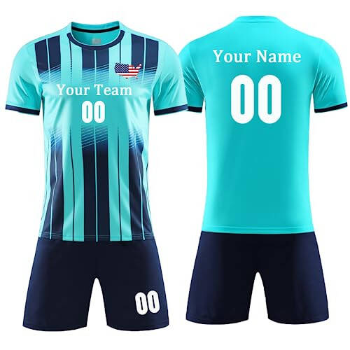 Custom Jersey Soccer with any Logo Name Number Youth Mens Soccer Jersey Soccer Shirt and Shorts for Boys Kids Adults - 1