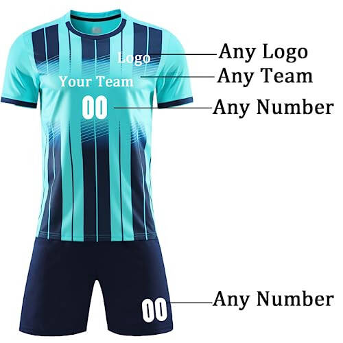 Custom Jersey Soccer with any Logo Name Number Youth Mens Soccer Jersey Soccer Shirt and Shorts for Boys Kids Adults - 2