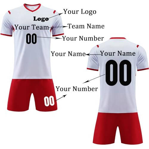 Custom Kids Soccer Jersey Personalized Youth Soccer Jersey Men Women Soccer Shirt and Shorts Set with Name Number Team - 3