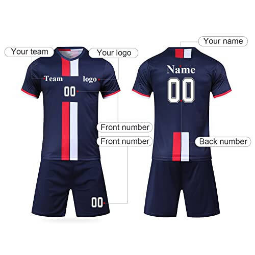 Custom Kids Soccer Jerseys Personalized Youth Short Set Boy Girl Training Uniform with Name Number - 3