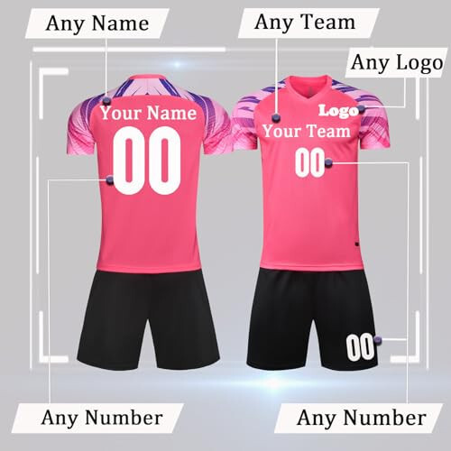 Custom Soccer Jersey for Boys Men Women Personalized Soccer Uniforms for Kids Soccer Shirt and Shorts with Name Number - 6