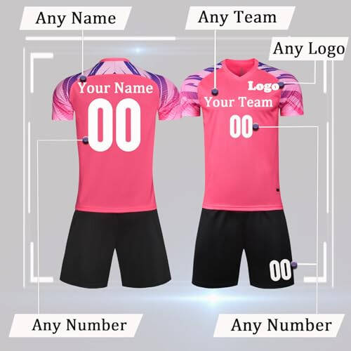 Custom Soccer Jersey for Boys Men Women Personalized Soccer Uniforms for Kids Soccer Shirt and Shorts with Name Number - 6