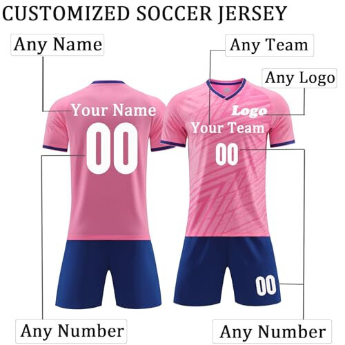 Custom Soccer Jersey for Kids Men Women Make Your Own Personalized Jersey Soccer Uniforms with Your Name Number Team Logo - 3