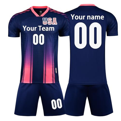 Custom Soccer Jersey for Men Women with Name Team Number Logo Soccer Uniform for Kids Adults - 4