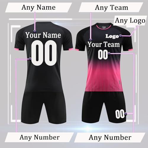 Custom Soccer Jersey Kids Men Women Personalized Soccer Shirt and Soccer Shorts Youth Soccer Uniform Boys Soccer Uniform - 3