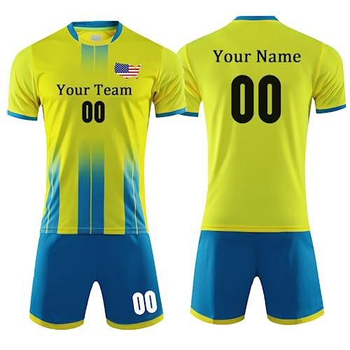 Custom Soccer Jersey Men Kids Personalized Soccer Jersey for Boys Soccer Shirt and Shorts Set with Name Number Team/Sponsor - 1