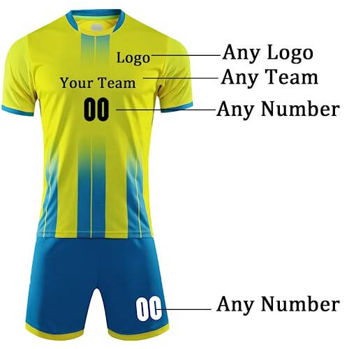 Custom Soccer Jersey Men Kids Personalized Soccer Jersey for Boys Soccer Shirt and Shorts Set with Name Number Team/Sponsor - 2