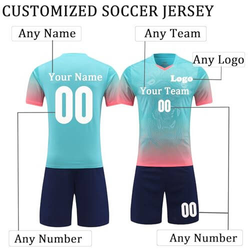 Custom Soccer Jersey Men Women Personalized Soccer Jersey for Men Women Soccer Shirt and Shorts Set with Name Number Logo - 3