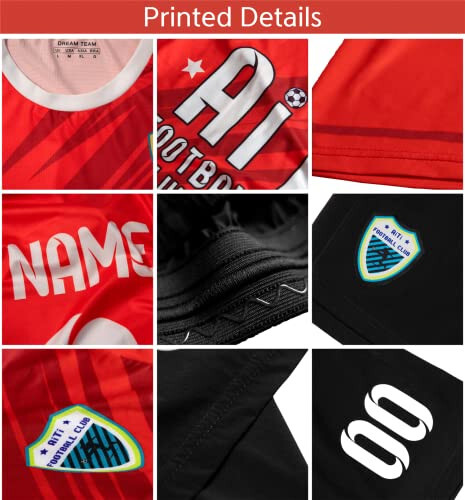 Custom Soccer Jersey Personalized Soccer Practice Uniform Printed Name Number Logo for Adult Kids - 2