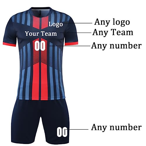 Custom Soccer Jersey Personalized Soccer Shirts Sports Uniform for Men Women Boy - 2