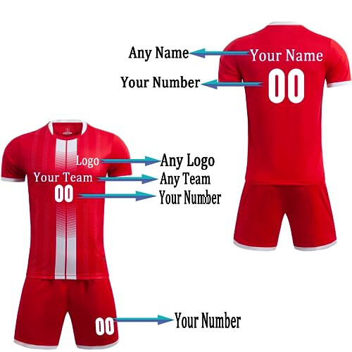 Custom Soccer Jersey Personalized Soccer Uniform for Kids Boys Mens Team Name Number Customize soccer outfit - 3