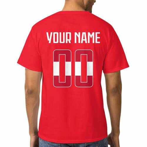 Custom Soccer T-Shirt National Flag Design Soccer Elements Style Personalized Name and Number for Men Women Youth Gifts - 17