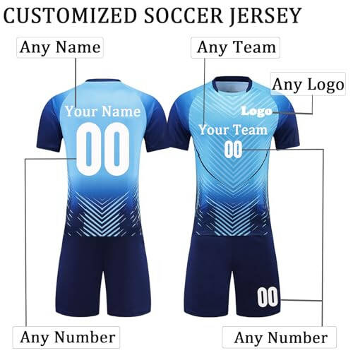 Custom Soccer Uniform for Kids Adults Soccer Clothes Personalized Youth Soccer Jerseys for Boys Girl Soccer Shirt Shorts - 2