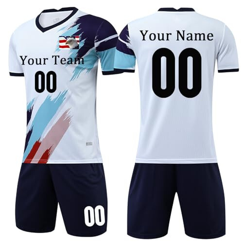 Custom Youth Soccer Jersey Kids Adults Custom Soccer Uniforms and Shorts Personalized Soccer Outfit Set with Name Number Logo - 1