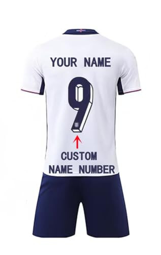 Customizable ENG Soccer Custom 2024/25 Jersey Set Men/Kids Personalize Name Number Shirt Shorts give Gifts to Fans Uniform - 1