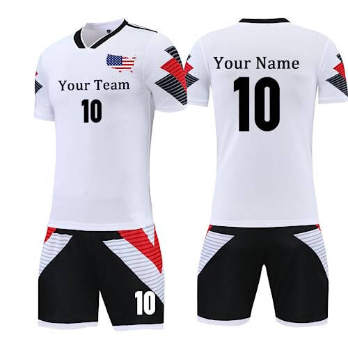 Customizable Soccer Uniforms for Adults Kids Soccer Custom Jersey Set for Boys Men Women with any Logo Name Number - 1