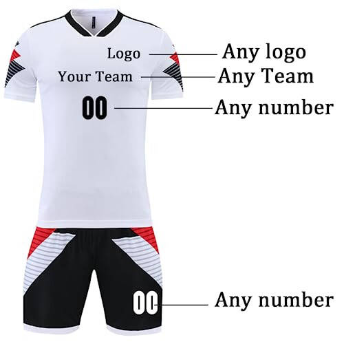 Customizable Soccer Uniforms for Adults Kids Soccer Custom Jersey Set for Boys Men Women with any Logo Name Number - 2