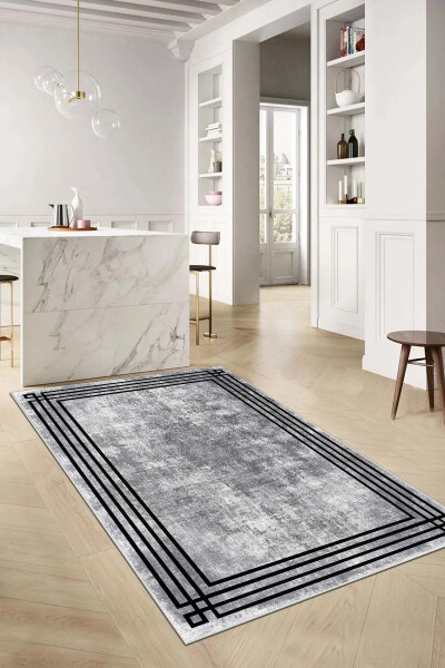 Cut Carpet Patterned Digital Print Washable Non-Slip Thin Living Room Kitchen Kids Rug Runner - 1