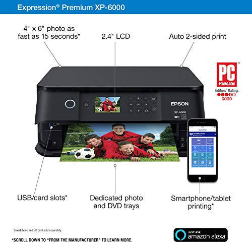 Цветной фотопринтер Epson Expression Premium XP-6000 с беспроводным подключением, сканером и копиром, готов к пополнению через Modazone Dash - 7