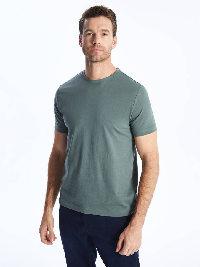 Cycling Neck Short Sleeve Cotton Men's T-Shirt - 2