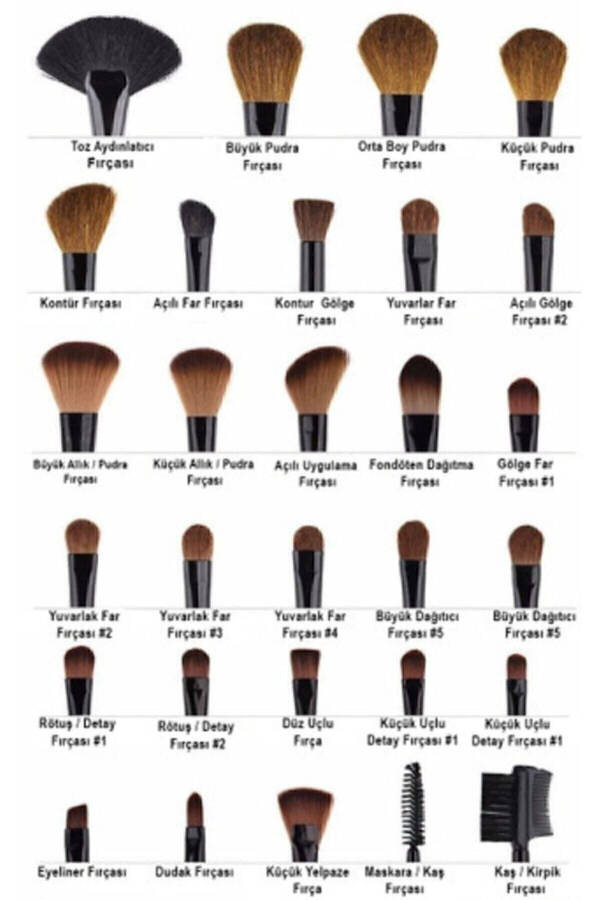 Cylinder Makeup Brush Set Black - 3