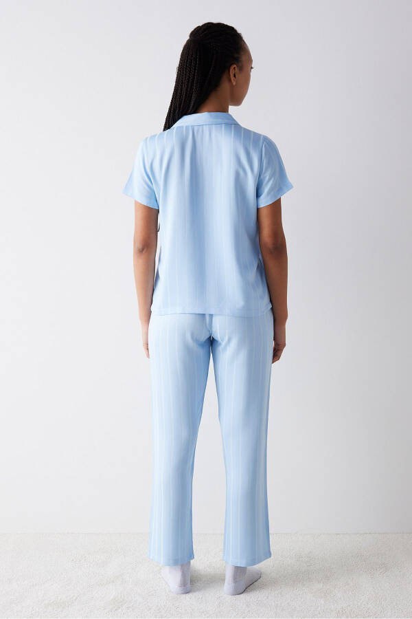 Dahlia Satin Light Blue Pajama Set - 4