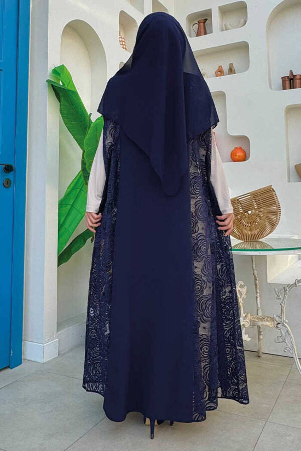 Dantel Abaya 7884 Ko'k - 2